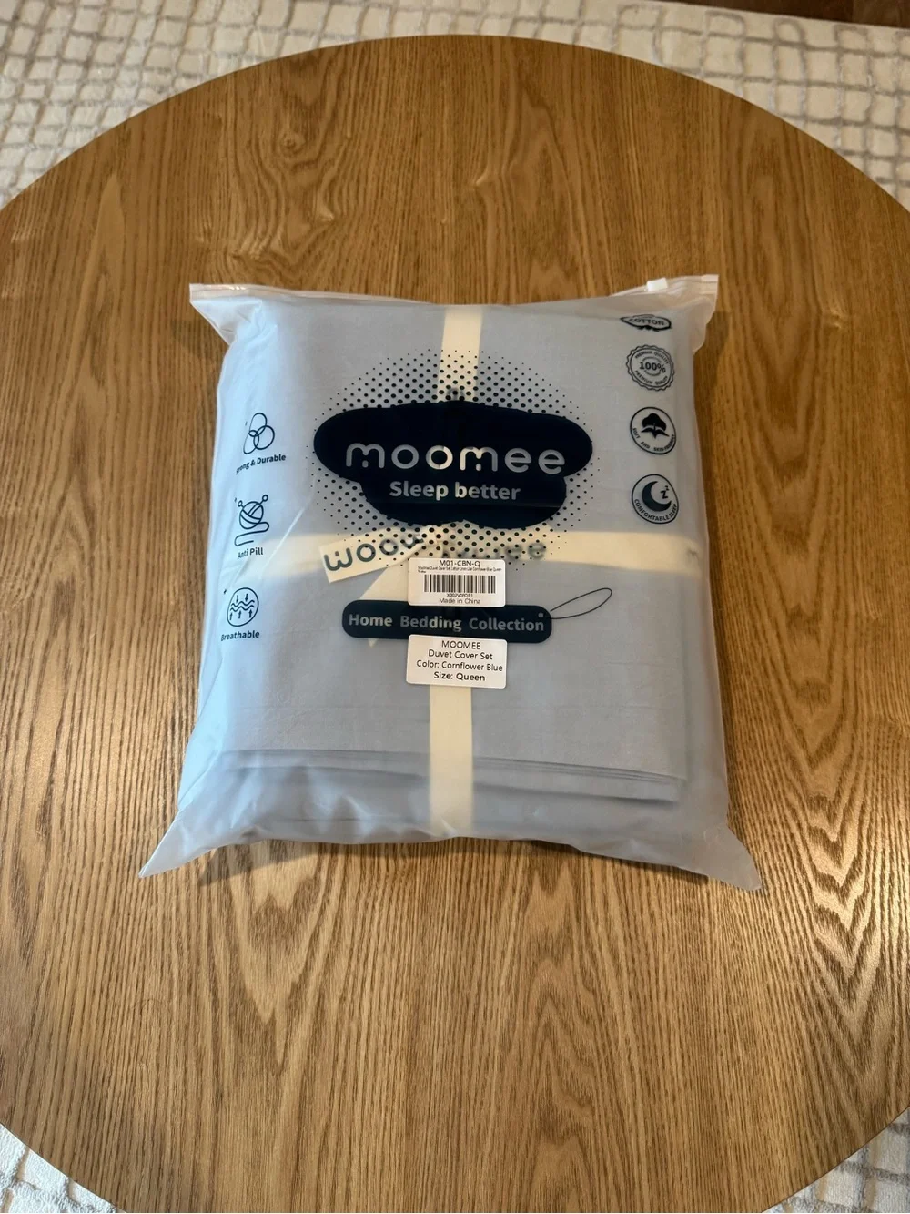 Moomee Cornflower Blue Queen Duvet Cover Set